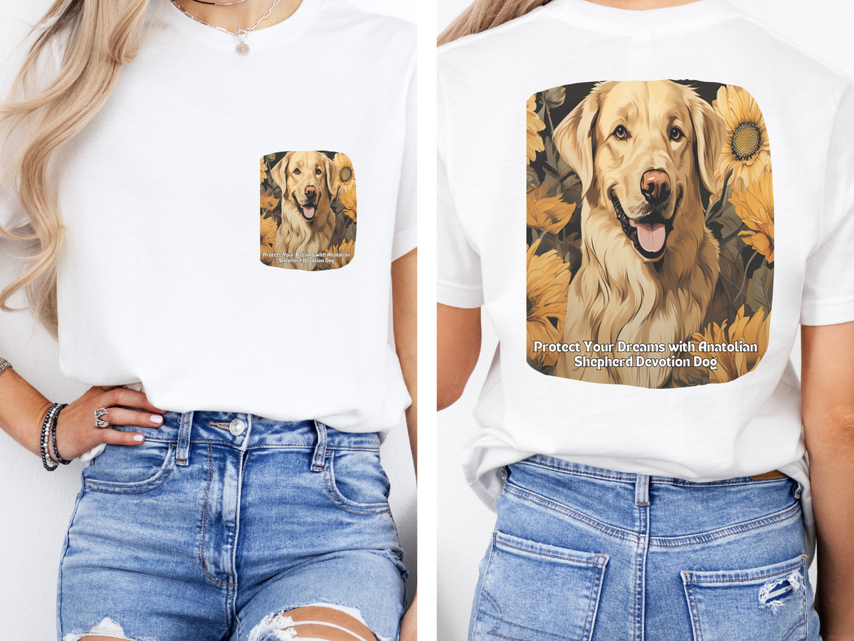 Anatolian Shepherd Sunflower Tee – 'Protect Your Dreams' Front & Back Design