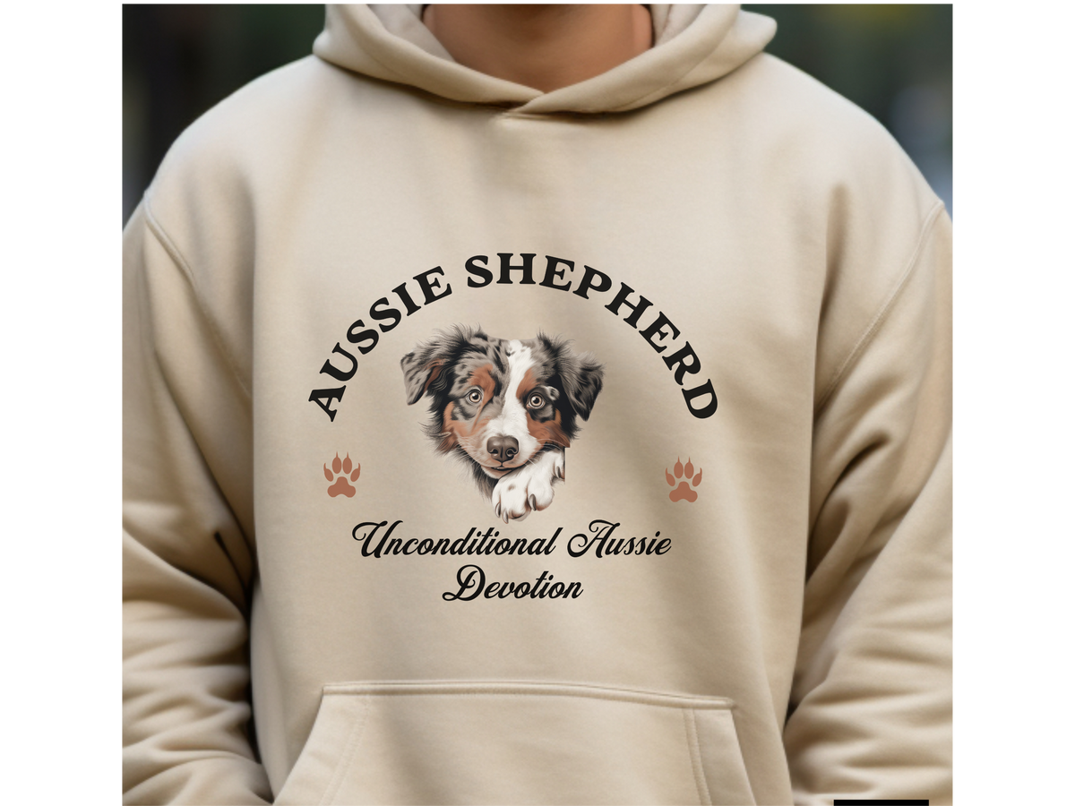 Australian Shepherd Dog Hoodie – "Unconditional Aussie Devotion" | Unisex Cozy Hoodie for Loyal Companions