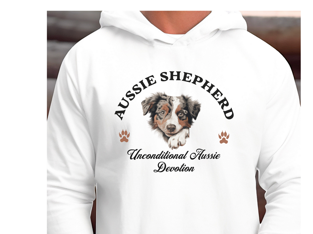 Australian Shepherd Dog Hoodie – "Unconditional Aussie Devotion" | Unisex Cozy Hoodie for Loyal Companions