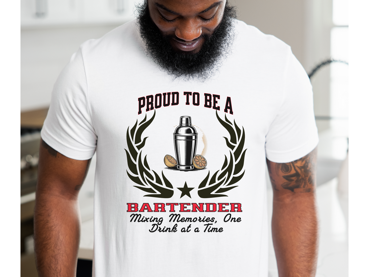 Proud to Be a Bartender T-Shirt – Mixology Tee for Drink Masters & Bar Pros