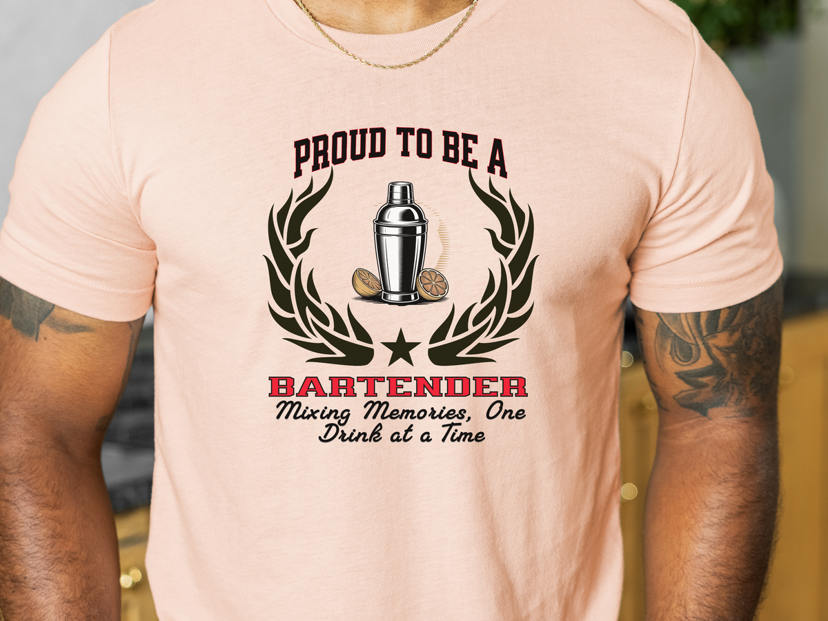 Proud to Be a Bartender T-Shirt – Mixology Tee for Drink Masters & Bar Pros