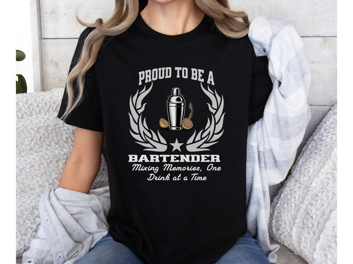 Proud to Be a Bartender T-Shirt – Mixology Tee for Drink Masters & Bar Pros