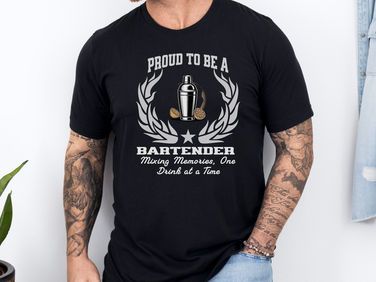 Proud to Be a Bartender T-Shirt – Mixology Tee for Drink Masters & Bar Pros
