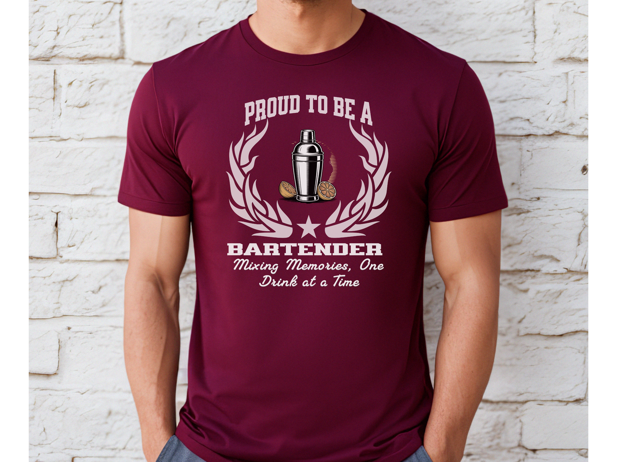 Proud to Be a Bartender T-Shirt – Mixology Tee for Drink Masters & Bar Pros
