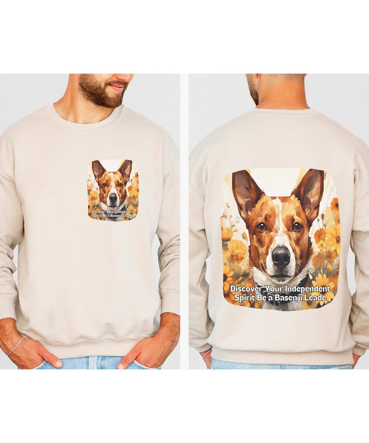 Stand Out, Inspire – Sunflower Basenji Confidence Dog Unisex Hoodie