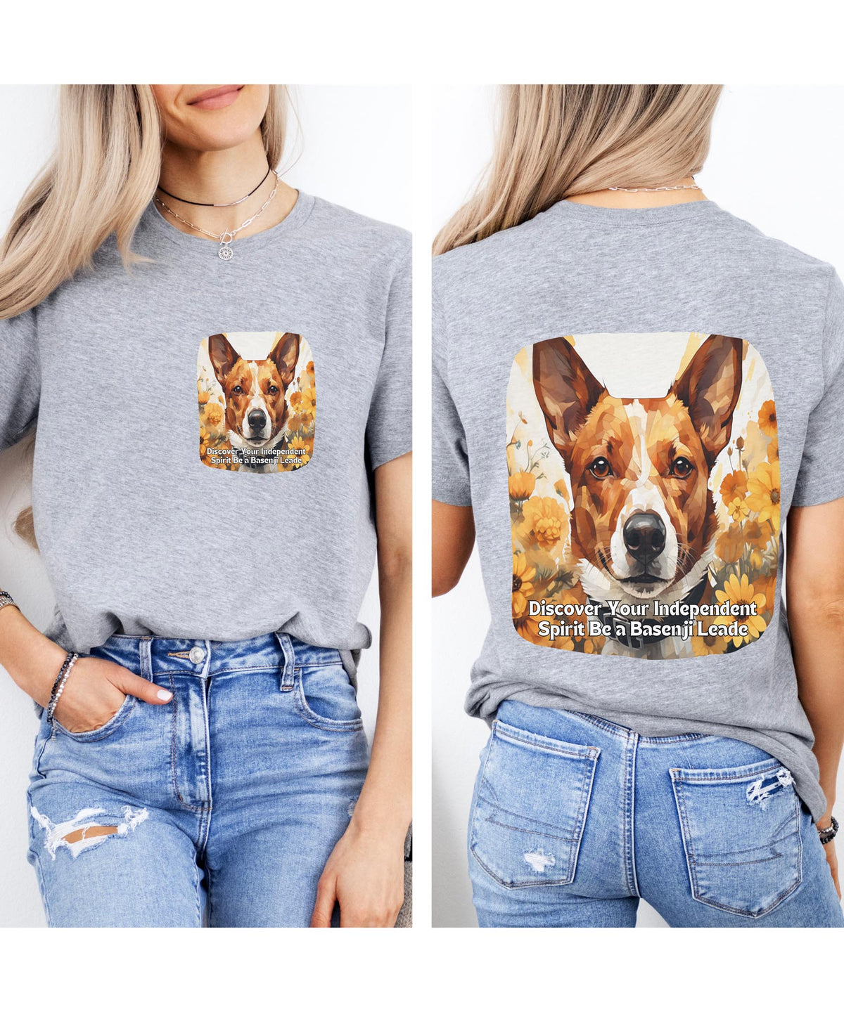 Basenji Sunflower T-Shirt – Independent Spirit & Leader Dog Tee