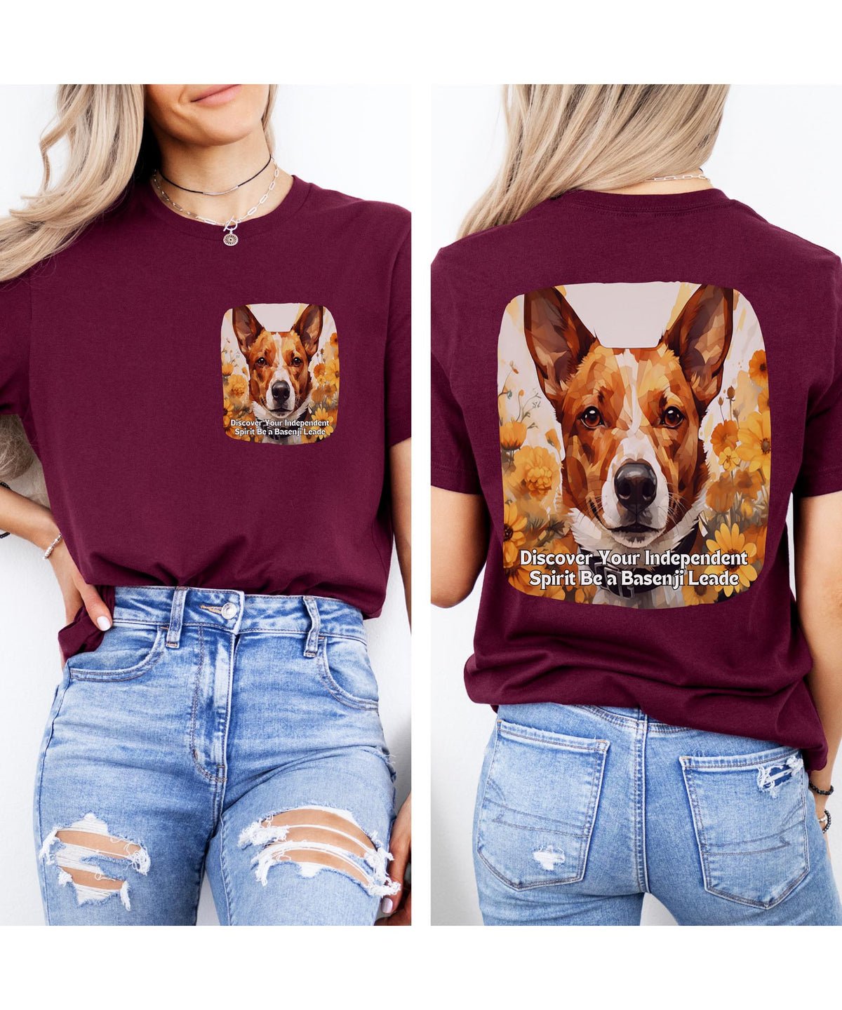 Basenji Sunflower T-Shirt – Independent Spirit & Leader Dog Tee