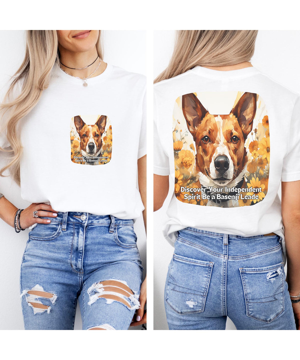 Basenji Sunflower T-Shirt – Independent Spirit & Leader Dog Tee