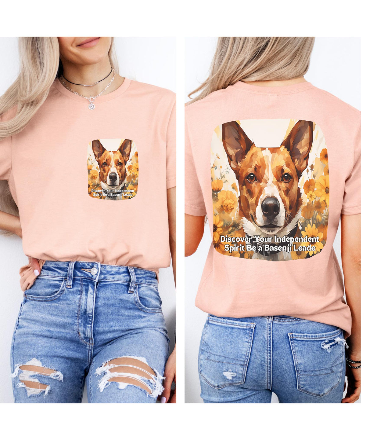 Basenji Sunflower T-Shirt – Independent Spirit & Leader Dog Tee