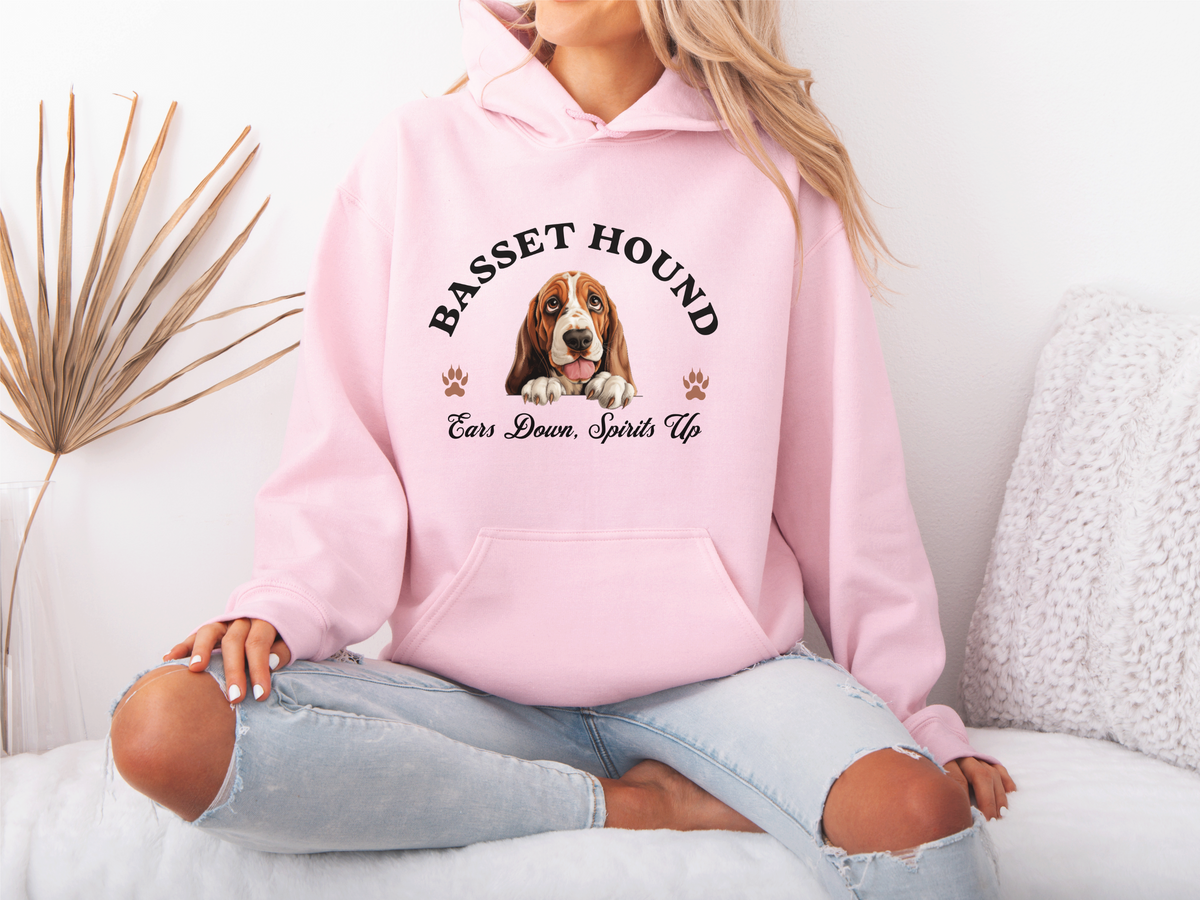 Basset Hound Dog Hoodie – "Ears Down, Spirits Up" | Unisex Cozy Hoodie for Long-Eared Charmers
