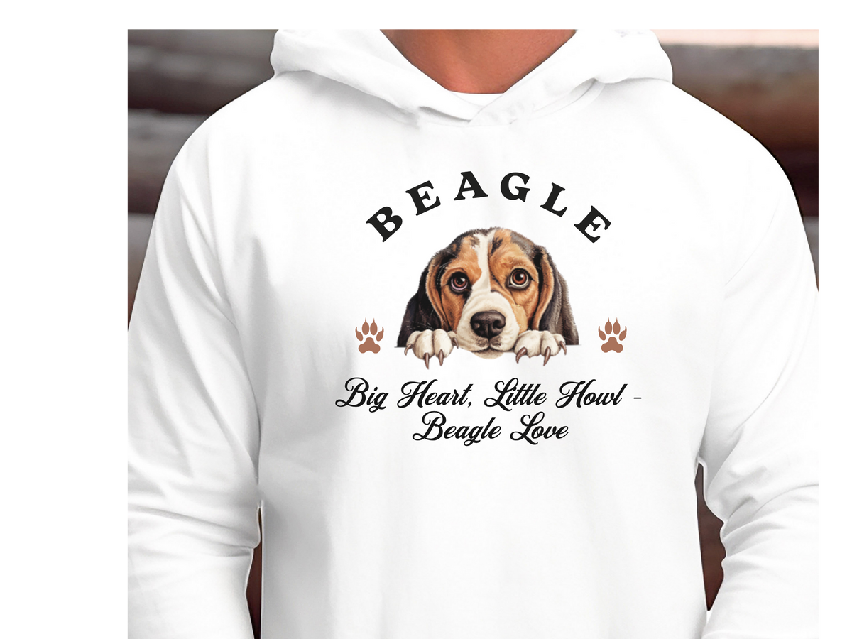 Beagle Dog Hoodie – "Big Heart, Little Howl – Beagle Love" | Unisex Cozy Hoodie for Adorable Howlers