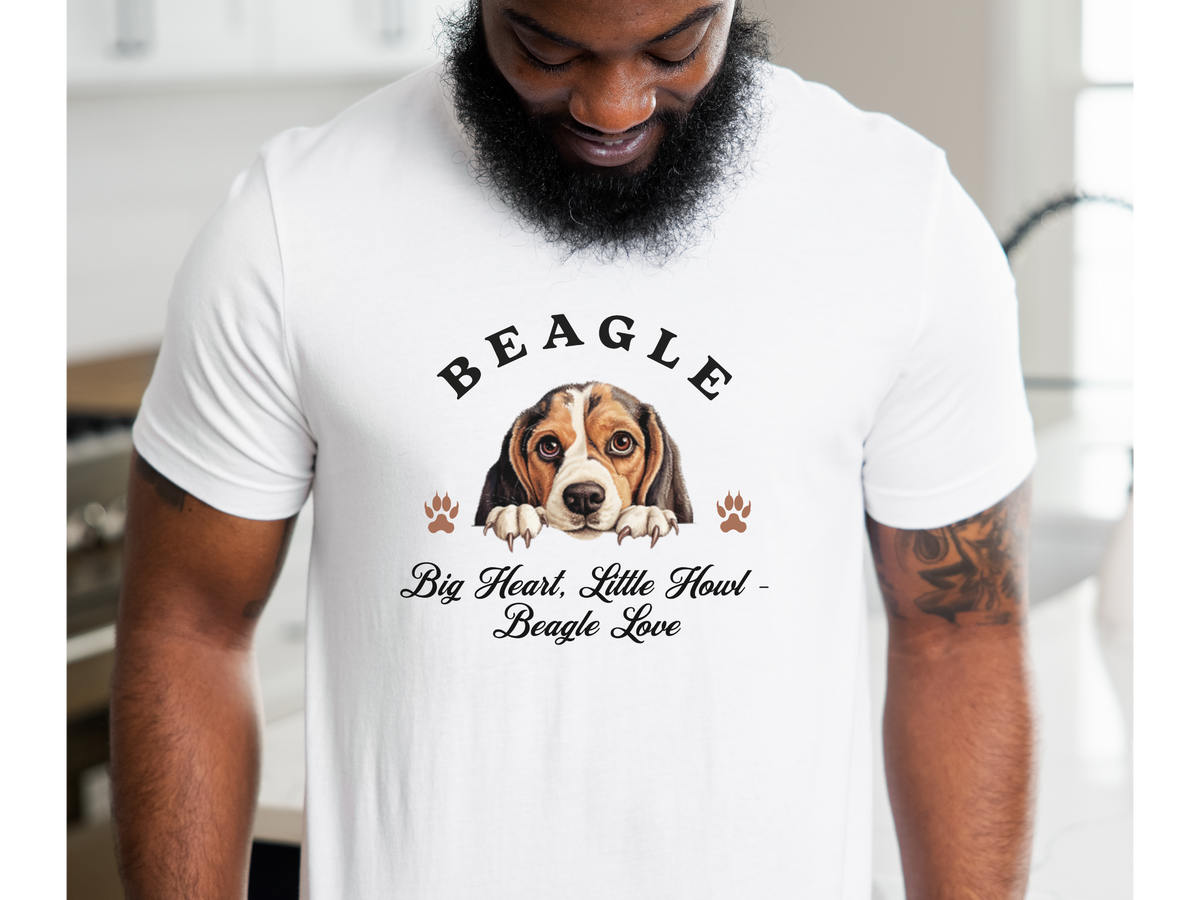 Beagle Dog T-Shirt – Unisex Tee with “Big Heart, Little Howl – Beagle Love” Slogan | Cute Beagle Gift