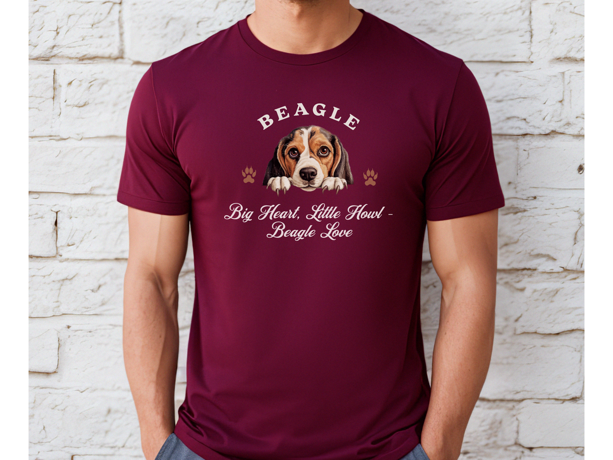 Beagle Dog T-Shirt – Unisex Tee with “Big Heart, Little Howl – Beagle Love” Slogan | Cute Beagle Gift
