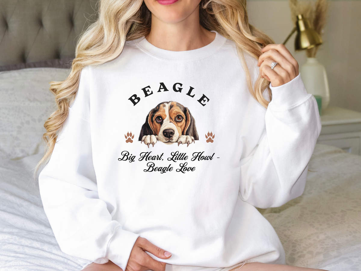 Beagle Sweatshirt – Big Heart, Little Howl – Unisex Beagle Love Pullover