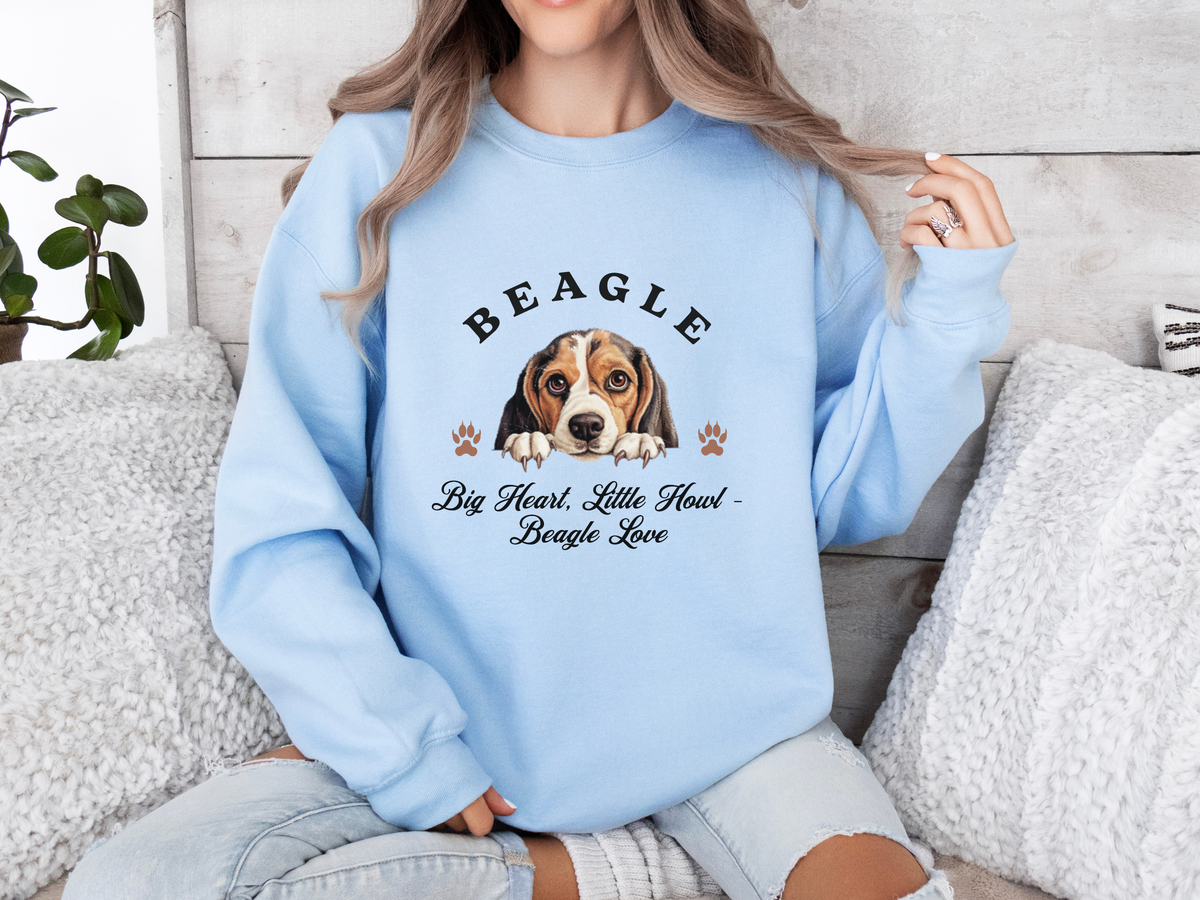 Beagle Sweatshirt – Big Heart, Little Howl – Unisex Beagle Love Pullover