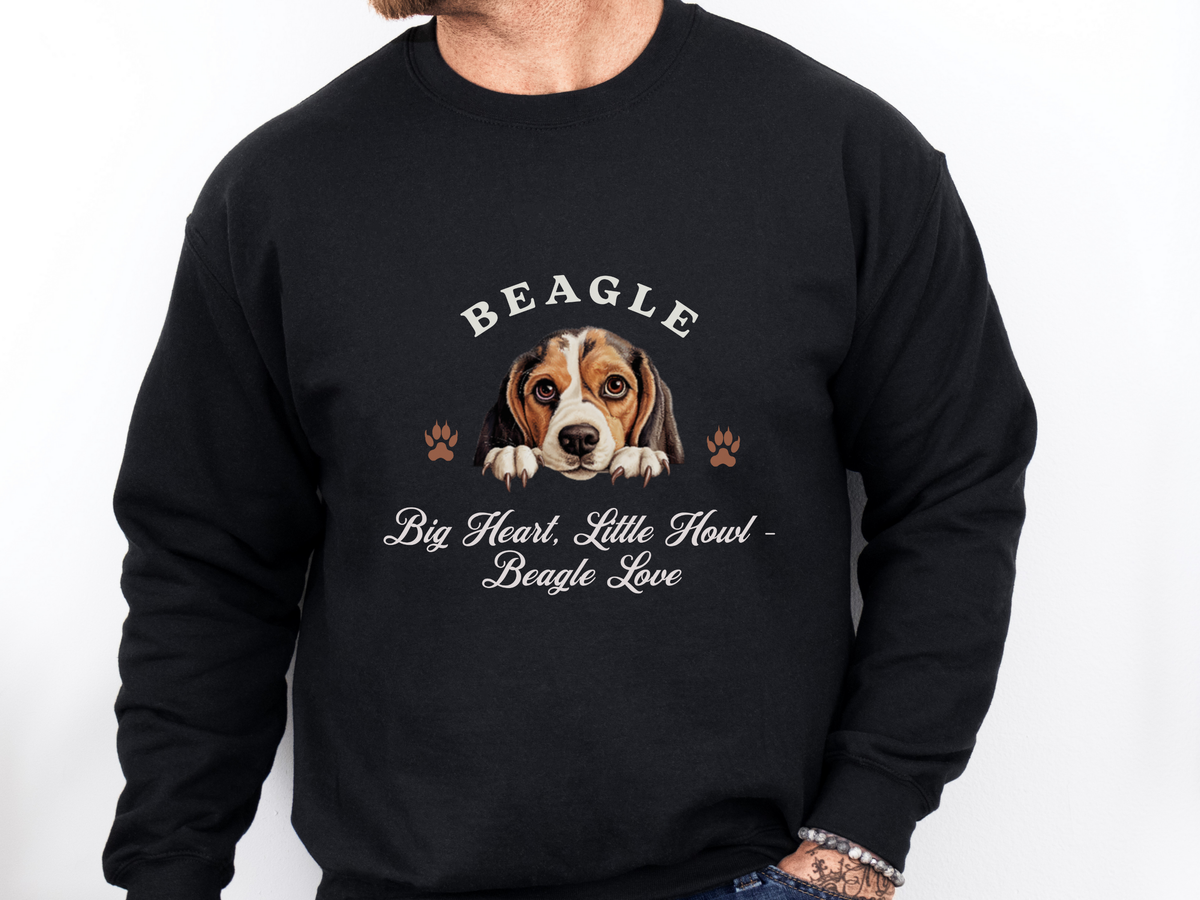 Beagle Sweatshirt – Big Heart, Little Howl – Unisex Beagle Love Pullover