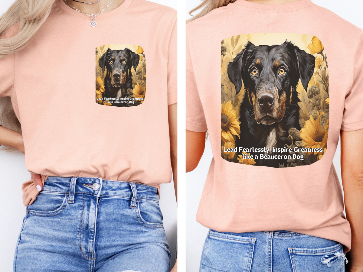 Beauceron Sunflower Tee – 'Lead Fearlessly, Inspire Greatness' Front & Back Design