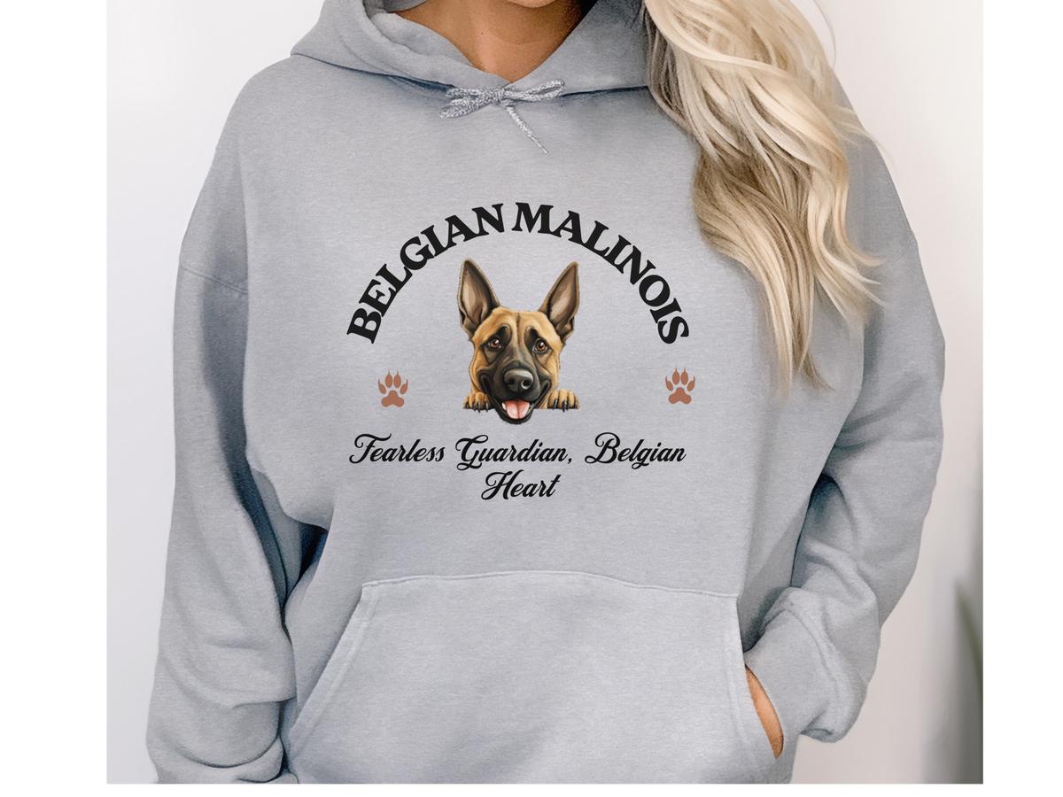 Belgian Malinois Dog Hoodie – "Fearless Guardian, Belgian Heart" | Unisex Cozy Hoodie for Brave & Loyal Companions