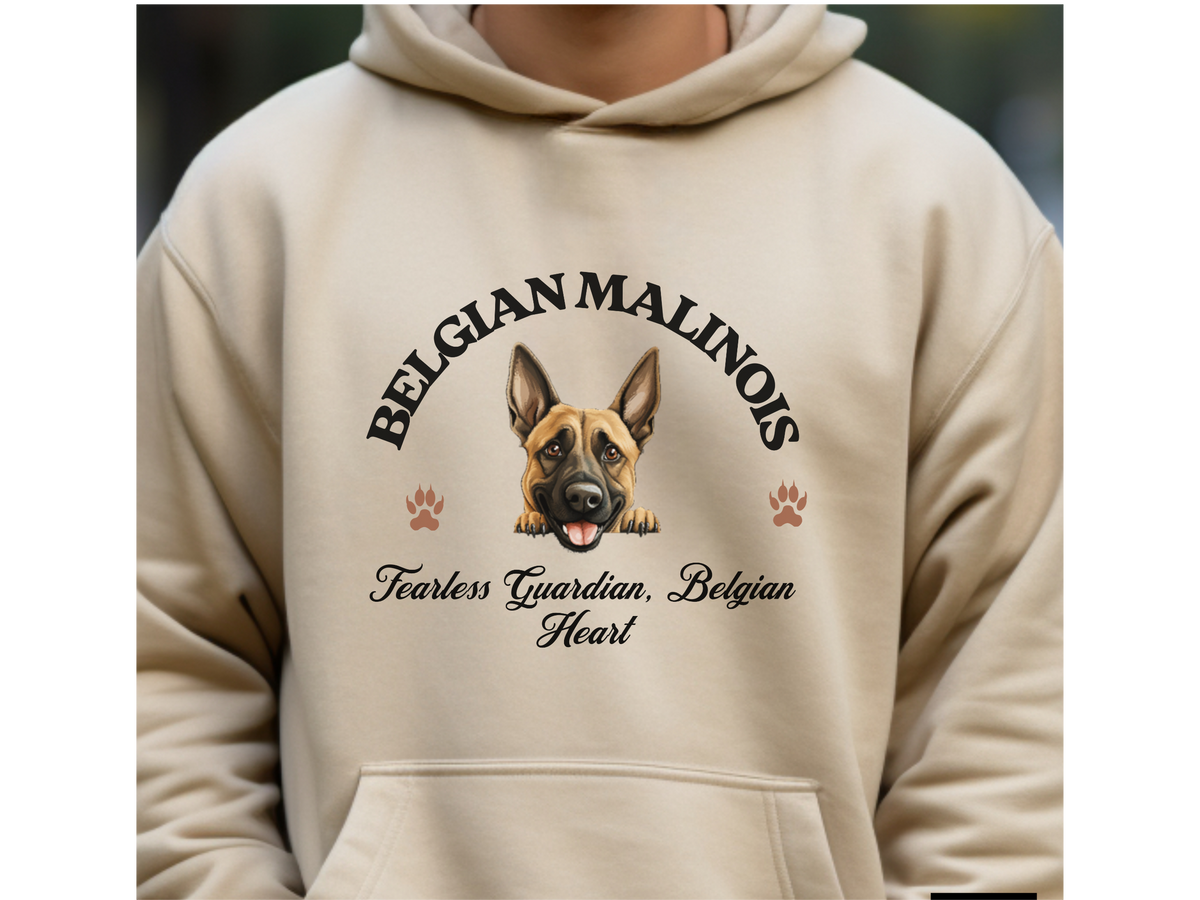 Belgian Malinois Dog Hoodie – "Fearless Guardian, Belgian Heart" | Unisex Cozy Hoodie for Brave & Loyal Companions