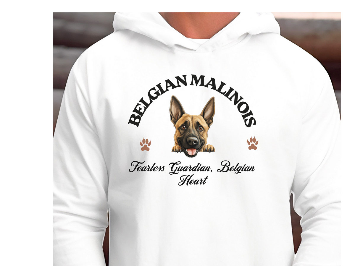 Belgian Malinois Dog Hoodie – "Fearless Guardian, Belgian Heart" | Unisex Cozy Hoodie for Brave & Loyal Companions