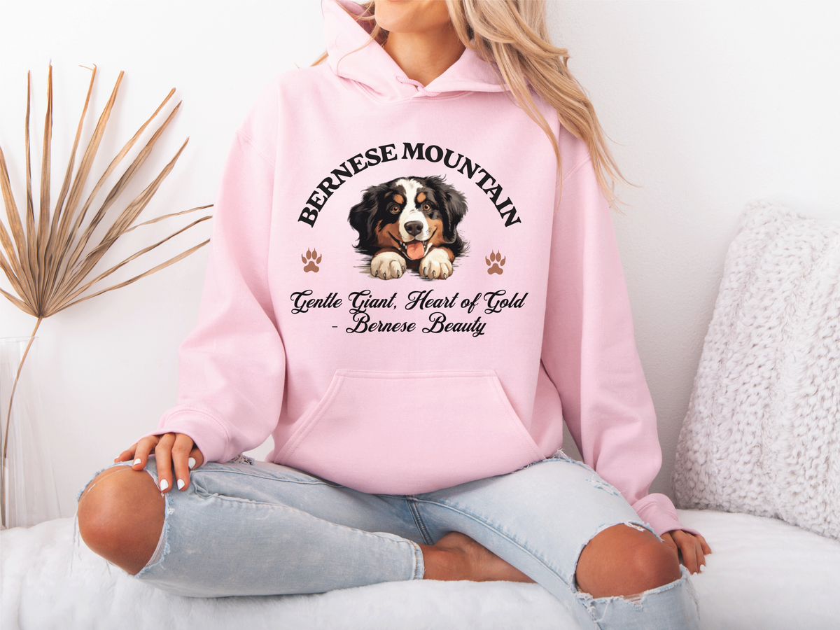 Bernese Mountain Dog Hoodie – "Gentle Giant, Heart of Gold – Bernese Beauty" | Unisex Cozy Dog Hoodie for Loving Big Breeds
