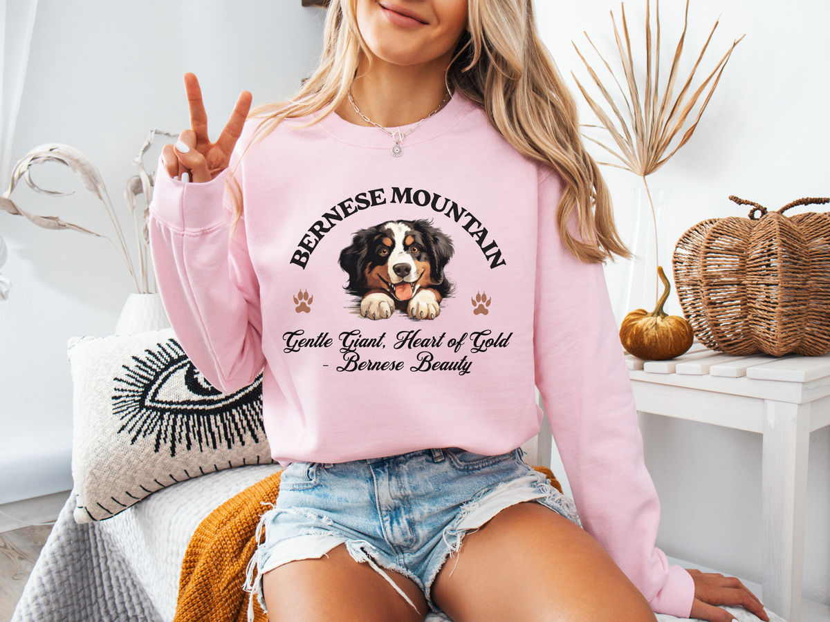 Bernese Mountain Dog Sweatshirt – Gentle Giant, Heart of Gold – Bernese Beauty Unisex Pullover