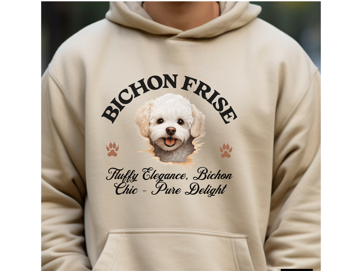 Bichon Frise Dog Hoodie – "Fluffy Elegance, Bichon Chic – Pure Delight" | Unisex Cozy Hoodie for Cloud-Like Companions