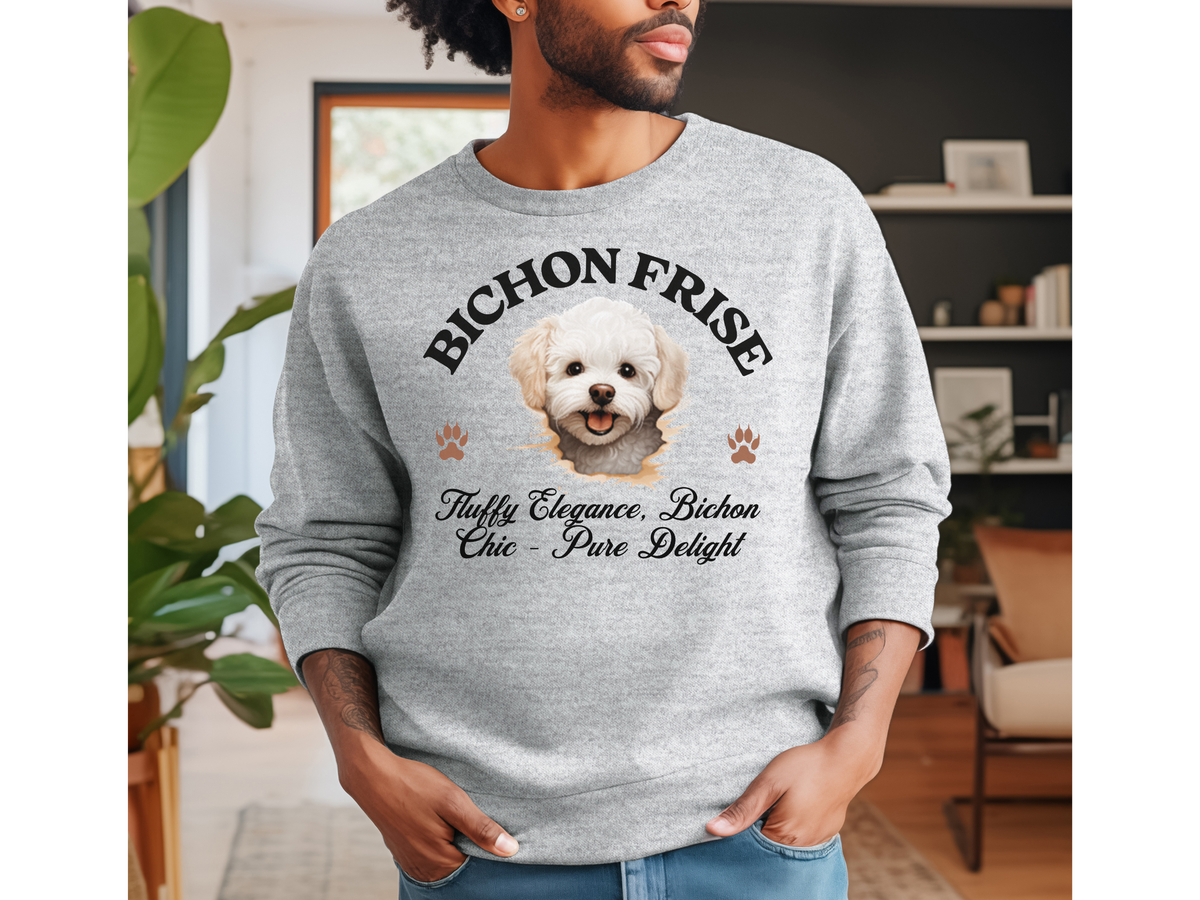 Bichon Frise Sweatshirt – Fluffy Elegance, Bichon Chic – Pure Delight – Unisex Dog Lover Apparel