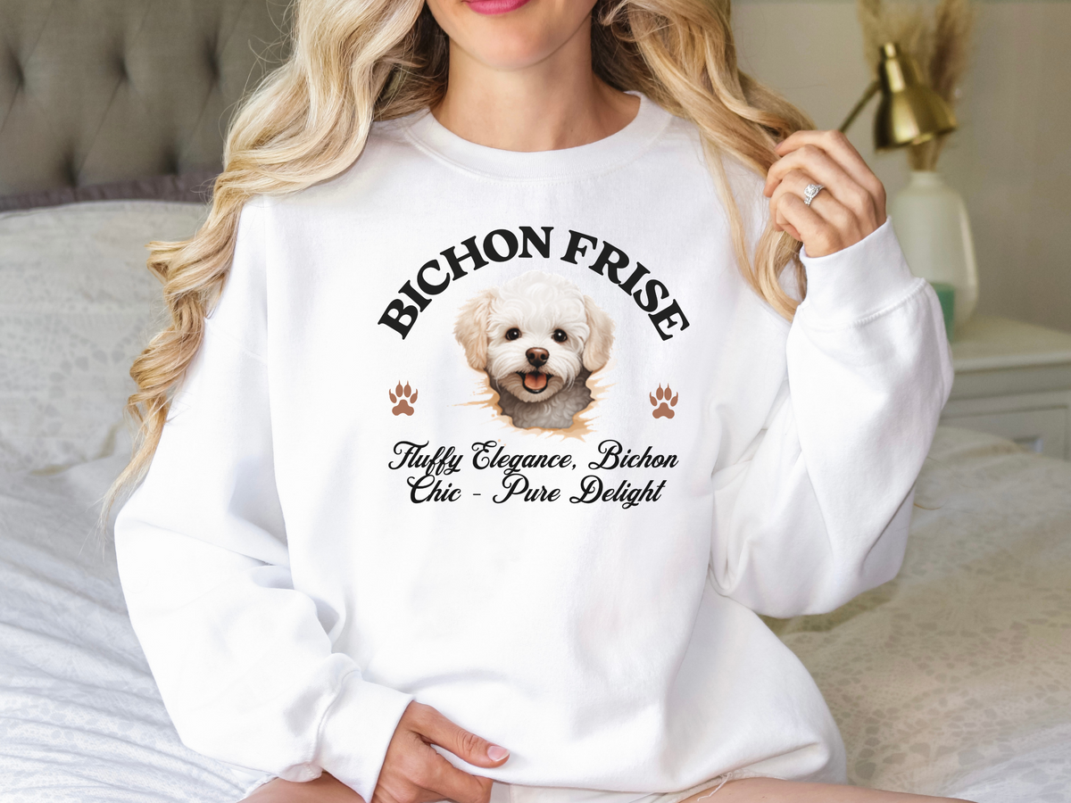 Bichon Frise Sweatshirt – Fluffy Elegance, Bichon Chic – Pure Delight – Unisex Dog Lover Apparel
