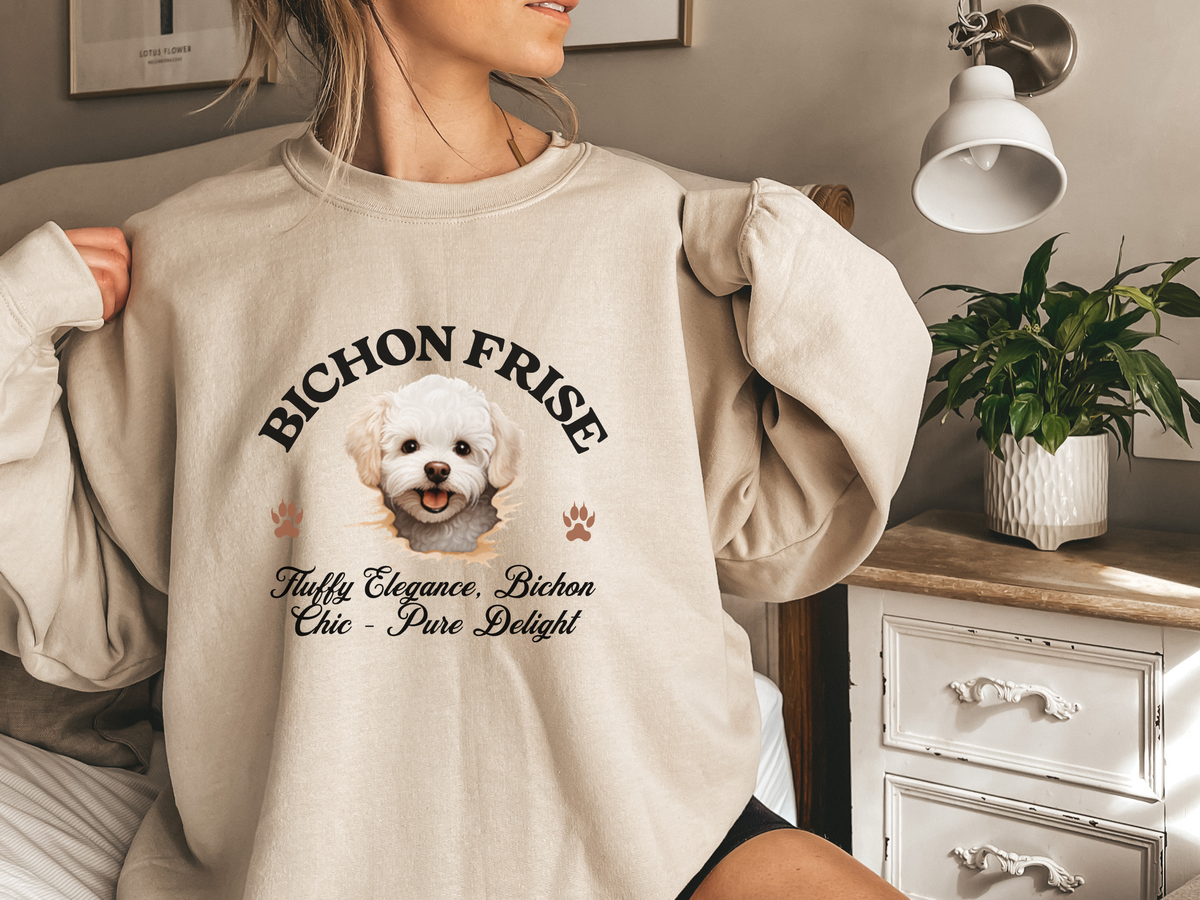 Bichon Frise Sweatshirt – Fluffy Elegance, Bichon Chic – Pure Delight – Unisex Dog Lover Apparel