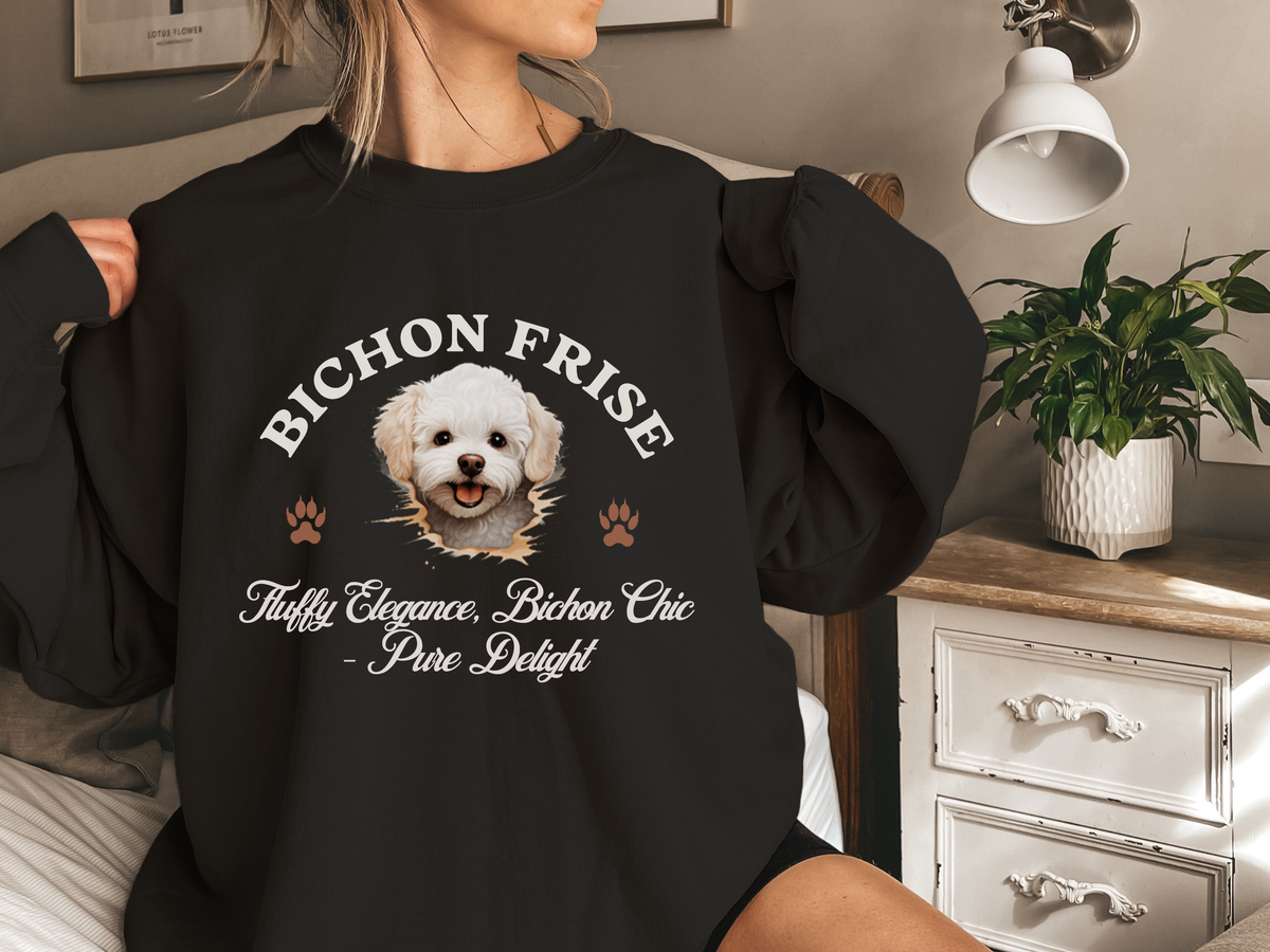 Bichon Frise Sweatshirt – Fluffy Elegance, Bichon Chic – Pure Delight – Unisex Dog Lover Apparel