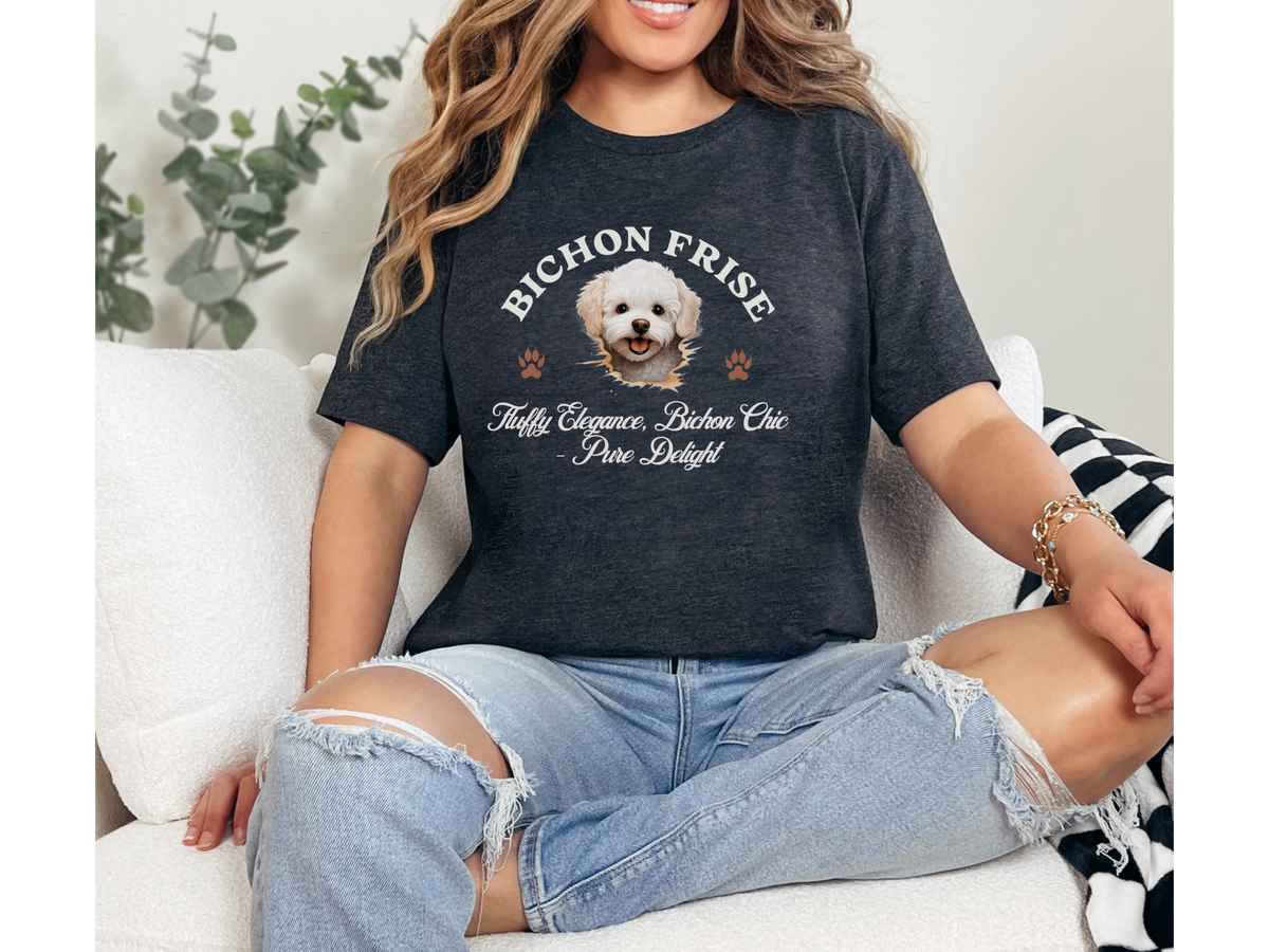 Bichon Frise T-Shirt – Unisex Tee with “Fluffy Elegance, Bichon Chic – Pure Delight” Slogan | Cute Dog Lover Gift