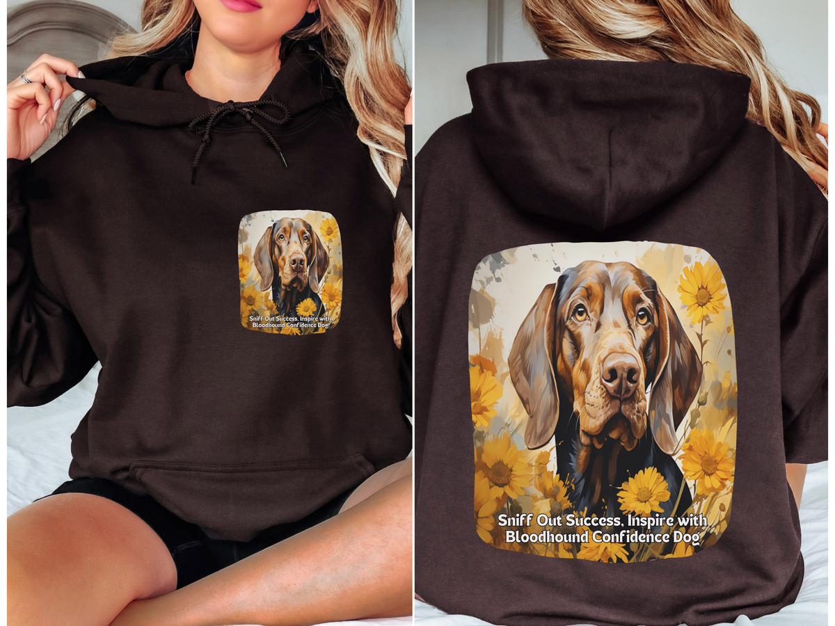 Sunflower & Bloodhound Dog Unisex Hoodie – Sniff Out Success, Inspire with Confidence!