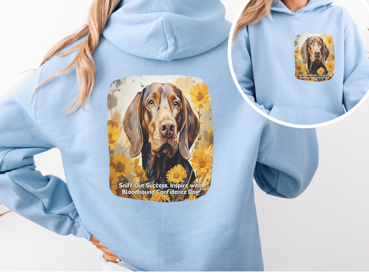 Sunflower & Bloodhound Dog Unisex Hoodie – Sniff Out Success, Inspire with Confidence!