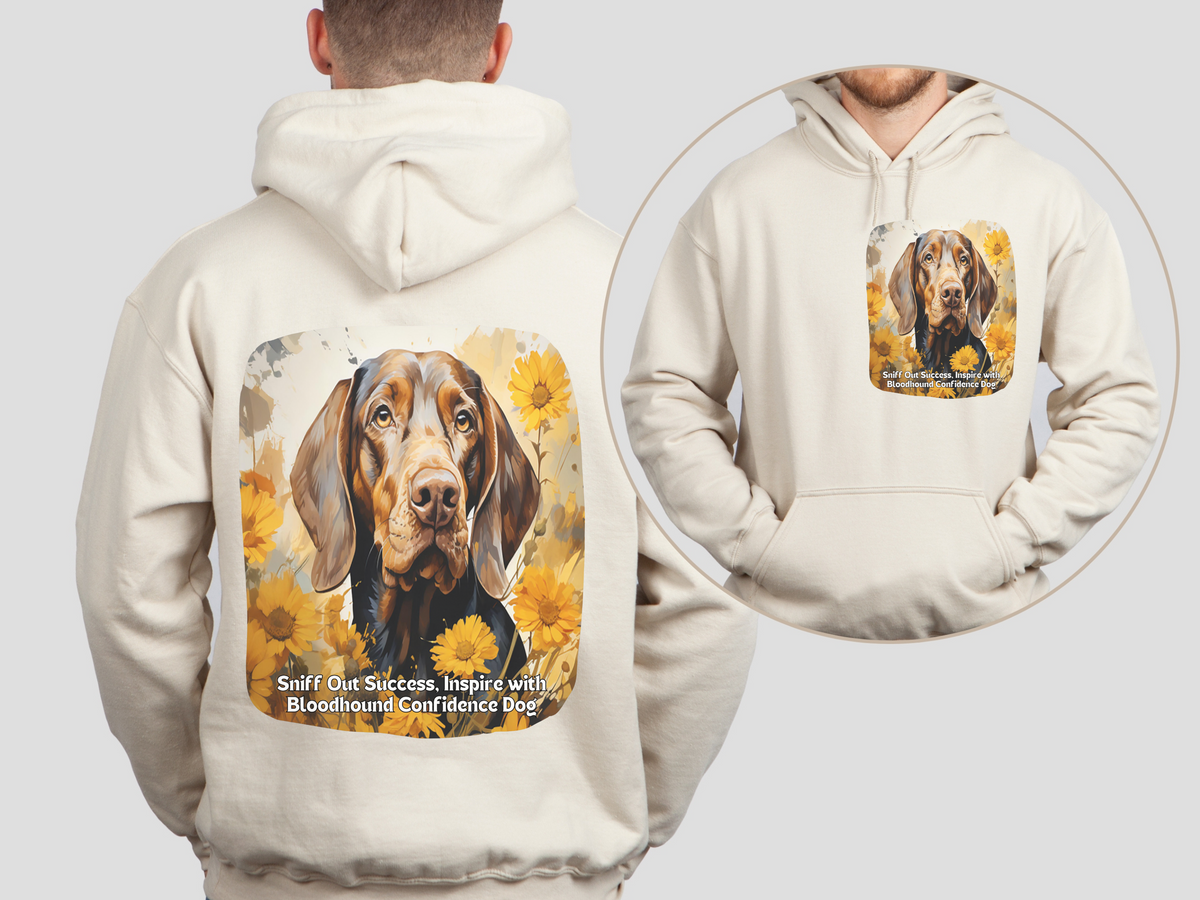 Sunflower & Bloodhound Dog Unisex Hoodie – Sniff Out Success, Inspire with Confidence!