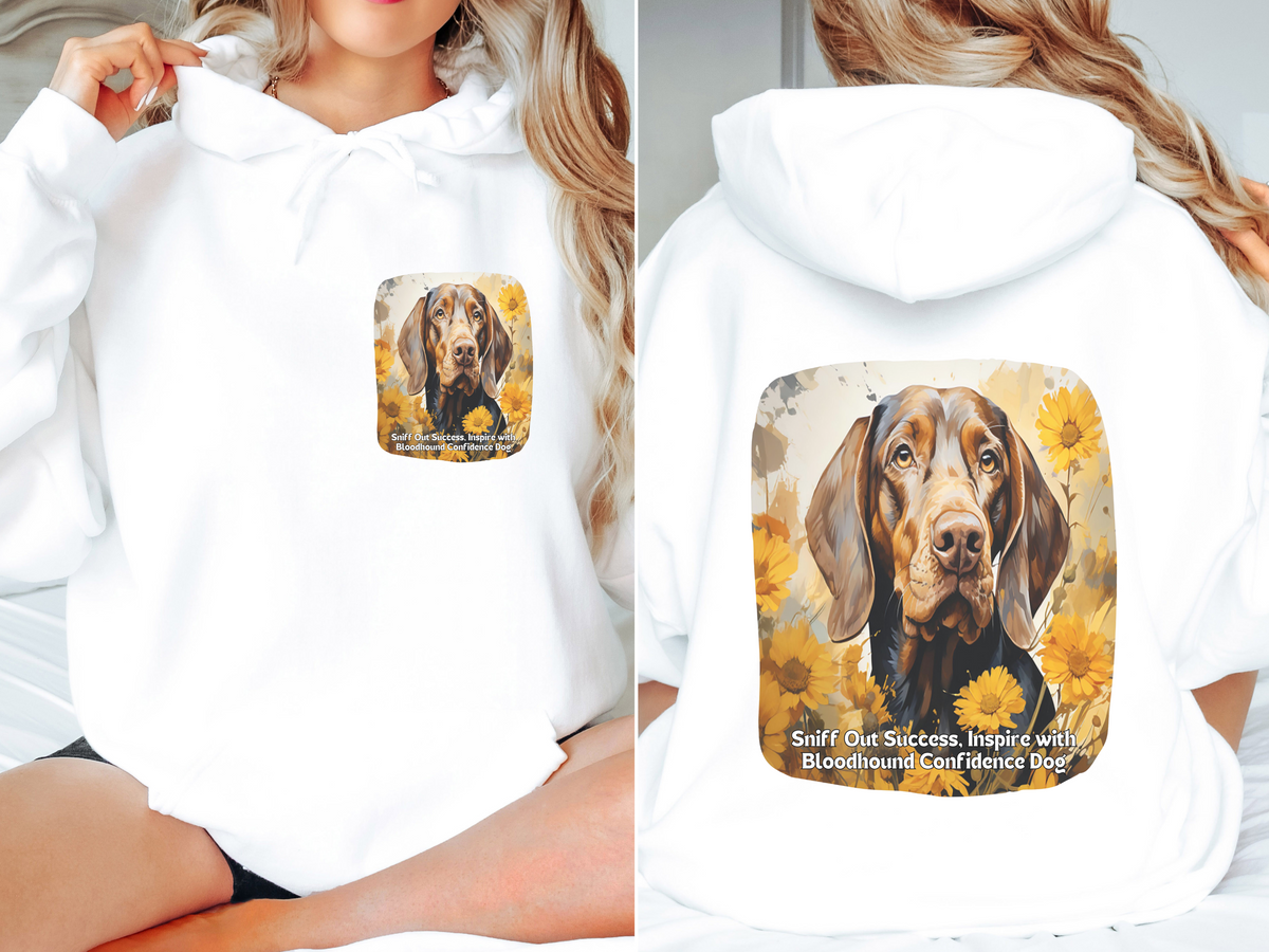 Sunflower & Bloodhound Dog Unisex Hoodie – Sniff Out Success, Inspire with Confidence!
