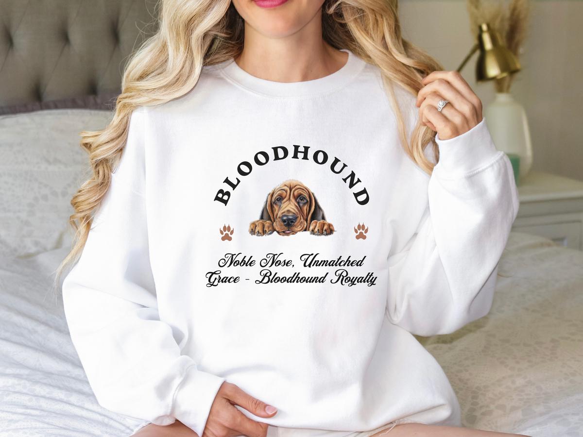 Bloodhound Royalty Sweatshirt – Noble Nose, Unmatched Grace – Unisex Dog Lover Pullover