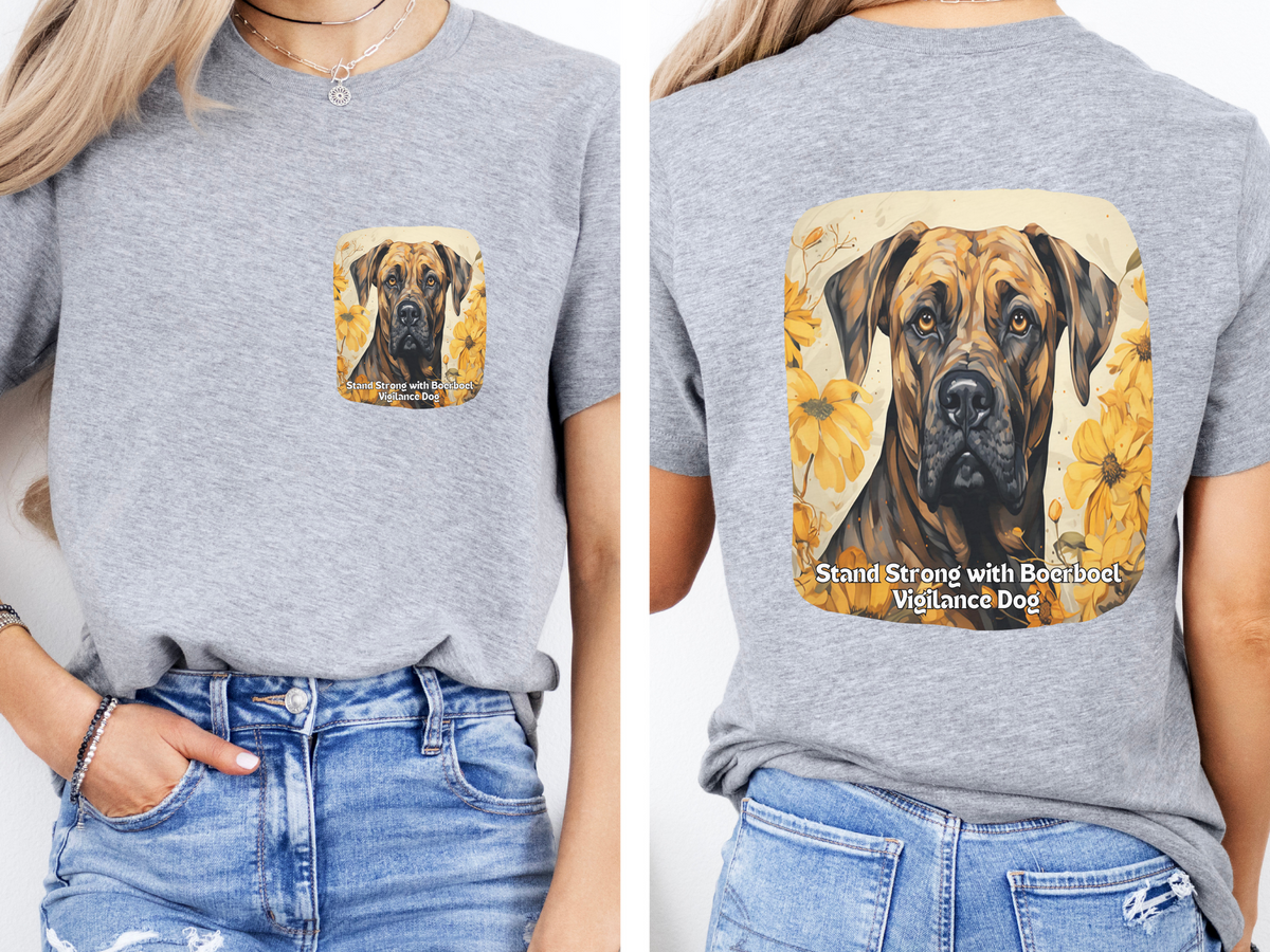 Sunflower Boerboel Dog T-Shirt – Stand Strong with Vigilance | Unisex Tee