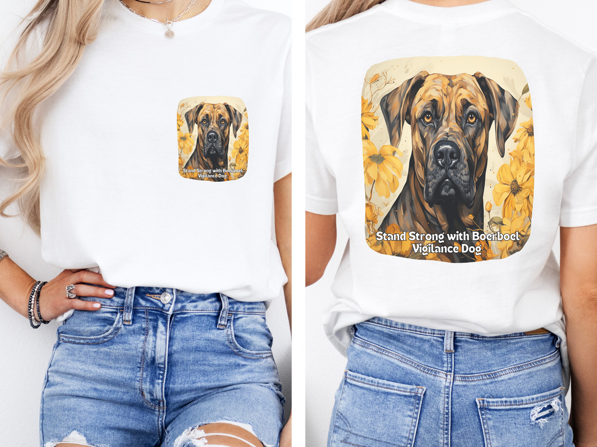 Sunflower Boerboel Dog T-Shirt – Stand Strong with Vigilance | Unisex Tee