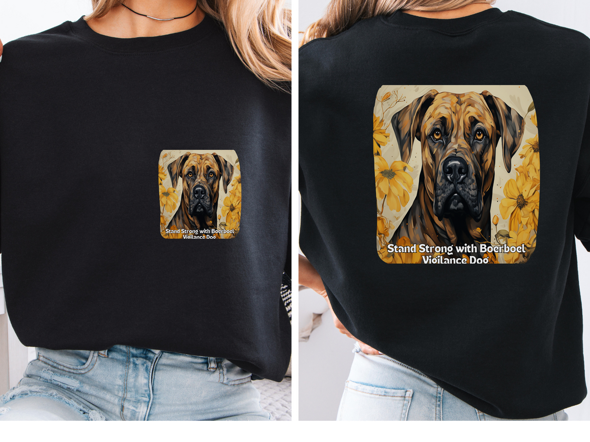 Boerboel Guardian Sunflower Sweatshirt – 'Stand Strong with Boerboel Vigilance' – Unisex Mastiff Breed Pullover