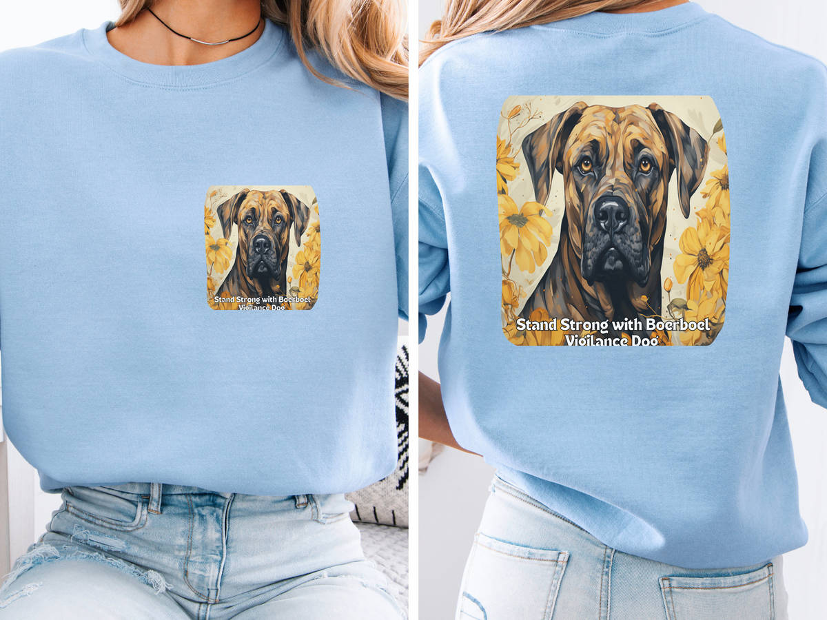 Boerboel Guardian Sunflower Sweatshirt – 'Stand Strong with Boerboel Vigilance' – Unisex Mastiff Breed Pullover