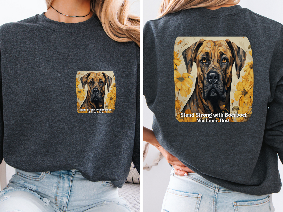 Boerboel Guardian Sunflower Sweatshirt – 'Stand Strong with Boerboel Vigilance' – Unisex Mastiff Breed Pullover