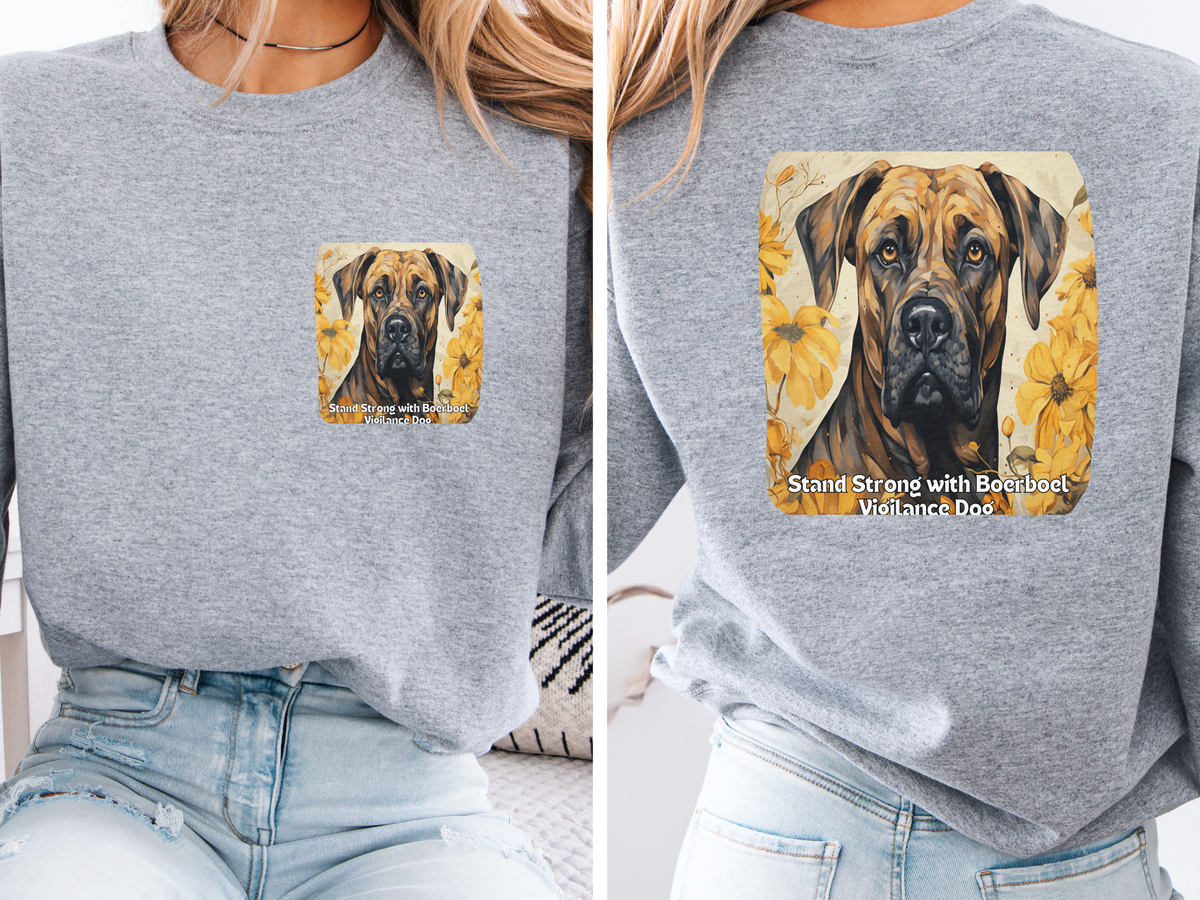 Boerboel Guardian Sunflower Sweatshirt – 'Stand Strong with Boerboel Vigilance' – Unisex Mastiff Breed Pullover
