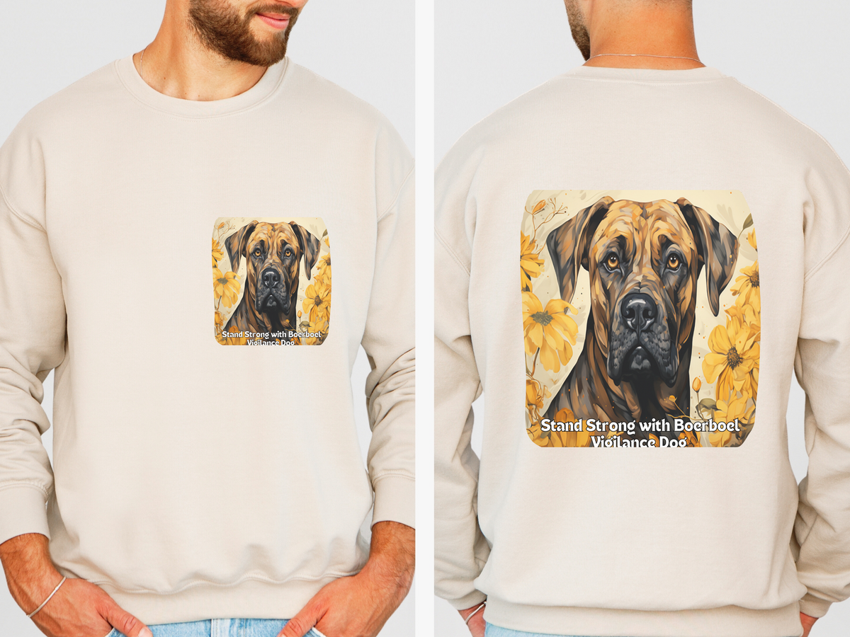 Boerboel Guardian Sunflower Sweatshirt – 'Stand Strong with Boerboel Vigilance' – Unisex Mastiff Breed Pullover