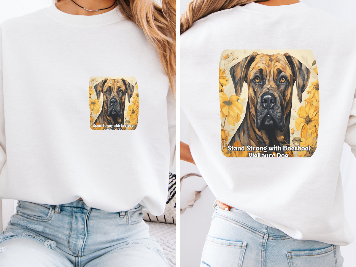 Boerboel Guardian Sunflower Sweatshirt – 'Stand Strong with Boerboel Vigilance' – Unisex Mastiff Breed Pullover