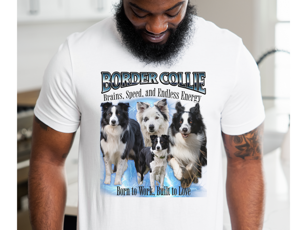 Border Collie Bootleg Collage Sweatshirt – Brains, Speed, and Endless Energy Unisex Dog Lover Pullover