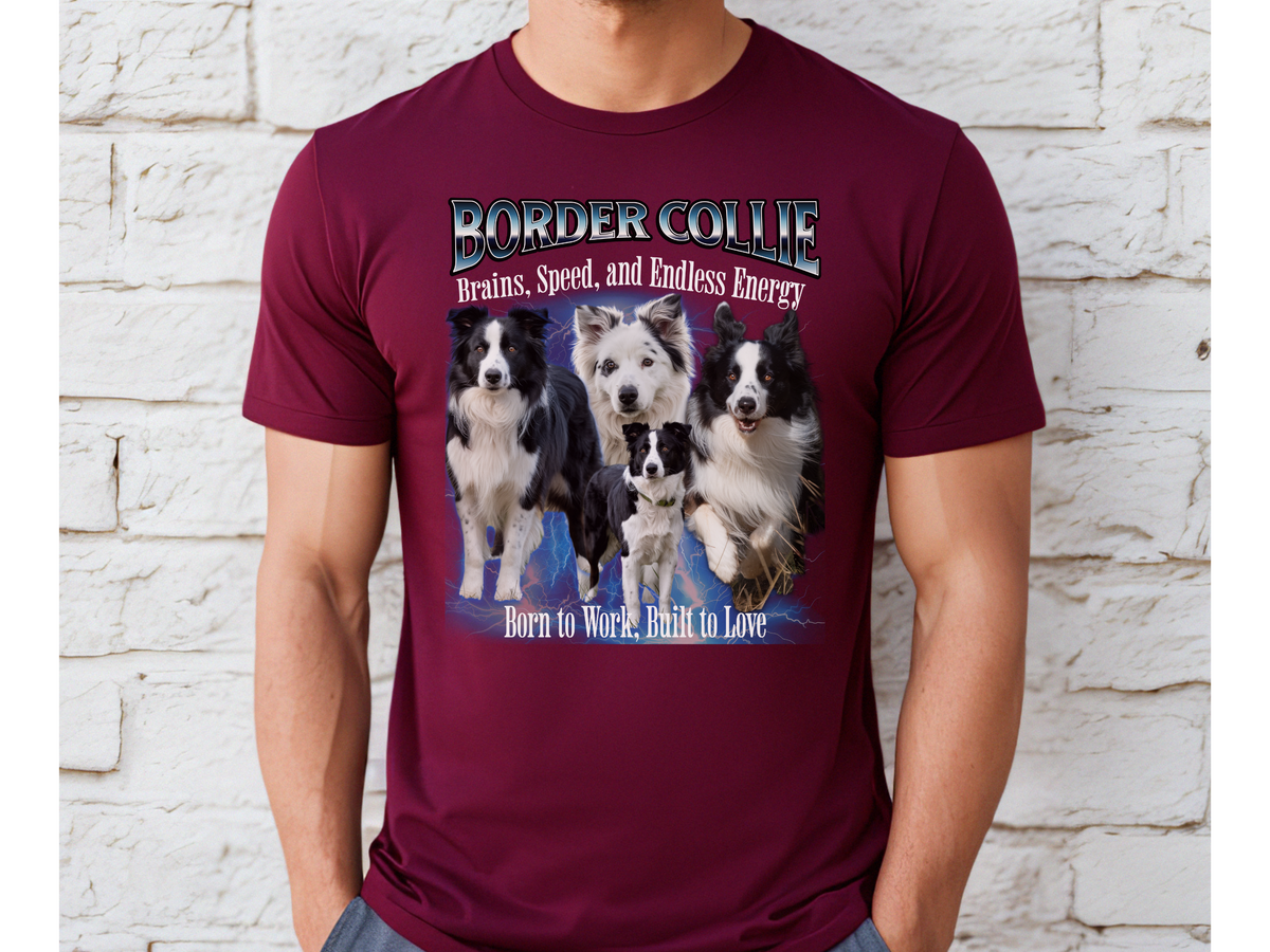 Border Collie Bootleg Collage Sweatshirt – Brains, Speed, and Endless Energy Unisex Dog Lover Pullover