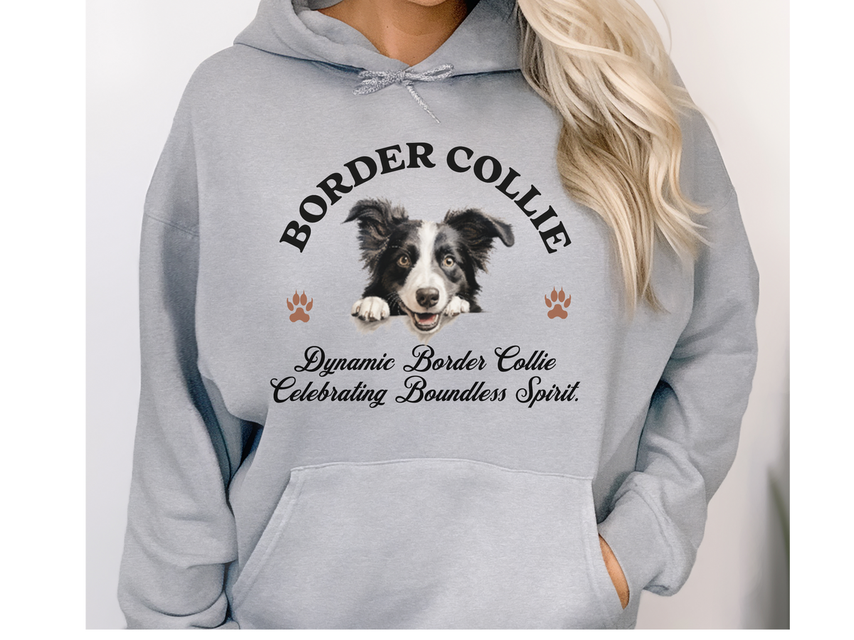 Border Collie Dog Hoodie – "Dynamic Border Collie: Celebrating Boundless Spirit" | Unisex Cozy Hoodie for Smart & Spirited Pups