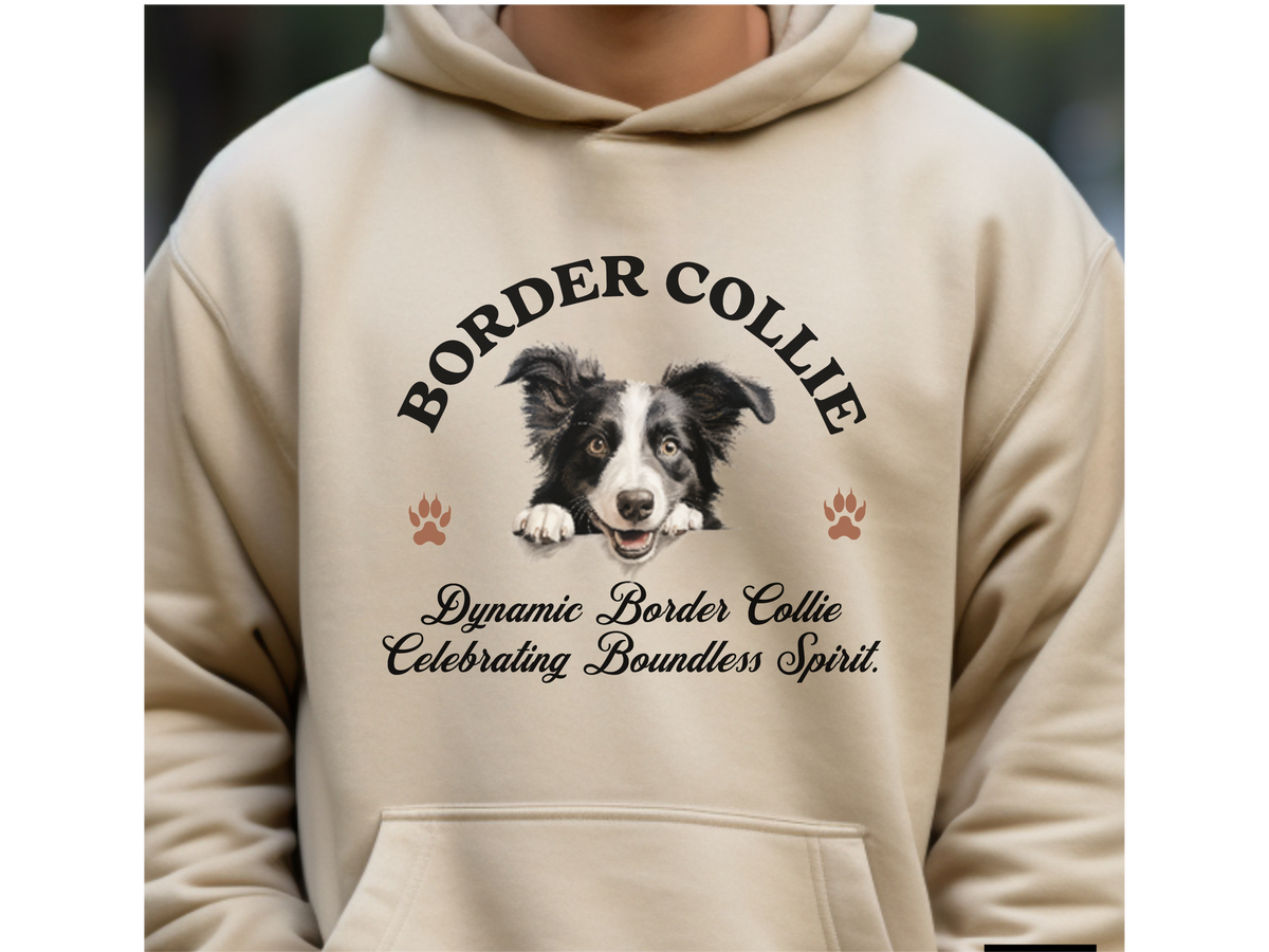 Border Collie Dog Hoodie – "Dynamic Border Collie: Celebrating Boundless Spirit" | Unisex Cozy Hoodie for Smart & Spirited Pups