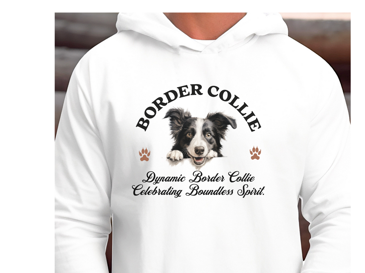 Border Collie Dog Hoodie – "Dynamic Border Collie: Celebrating Boundless Spirit" | Unisex Cozy Hoodie for Smart & Spirited Pups